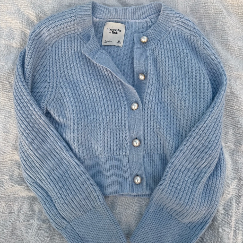 Abercrombie & Fitch Women's Light Blue Cardigan